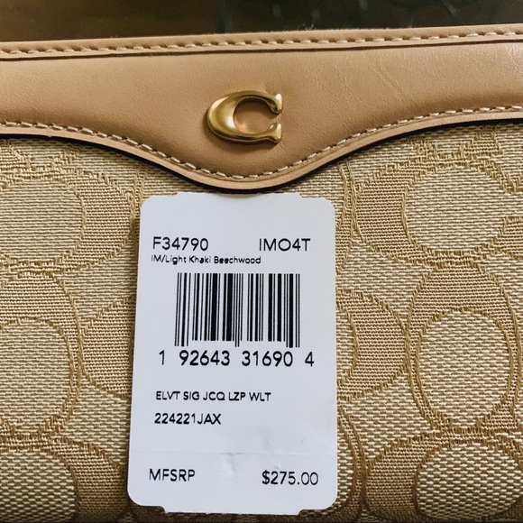 Coach signature Ivie Bennett Satchel Wallet Khaki - Picture 5 of 8